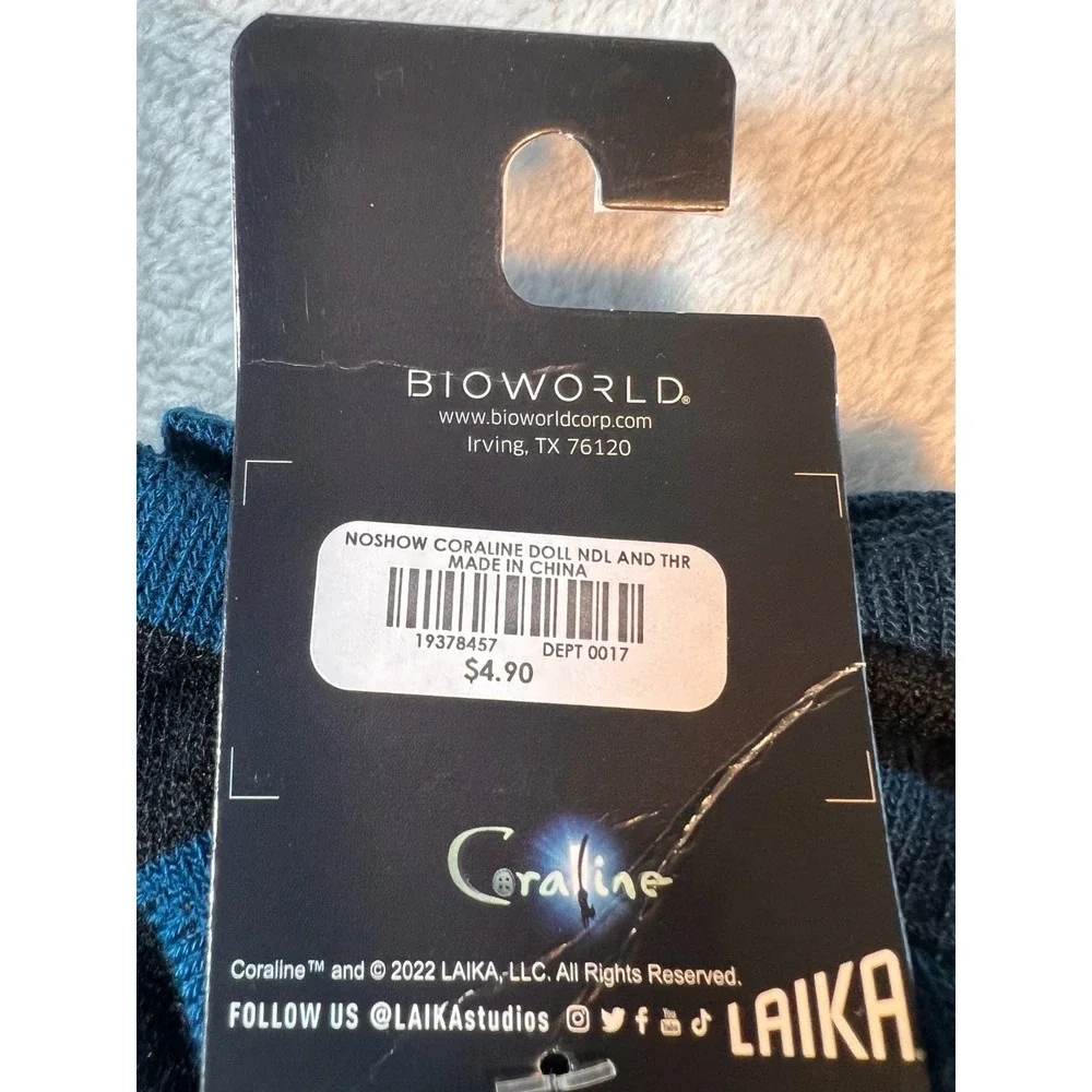 Coraline Thread button Women No Show Ankle Socks Tim Burton Black Blue‎ Yellow
